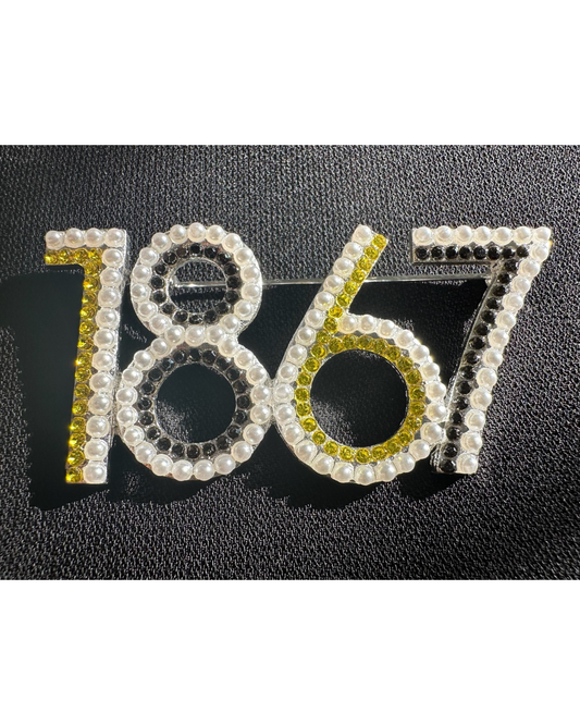 1867 Alabama State Crystal Stone Lapel Pin
