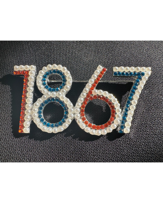 1867 Morgan Crystal Stone Lapel Pin