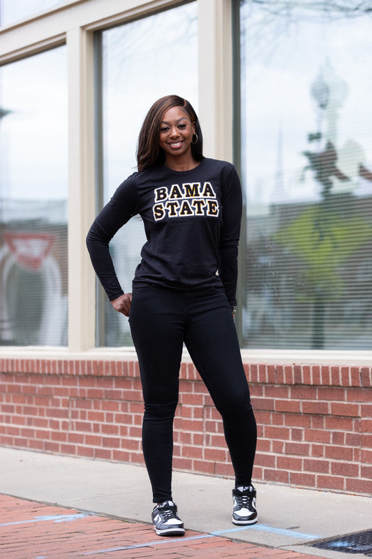 Alabama State "BAMA STATE" Long sleeve Tee (Unisex)