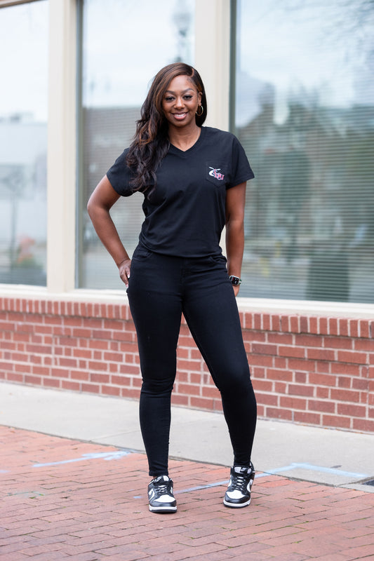 Delaware State Sequin Back Tee Shirt