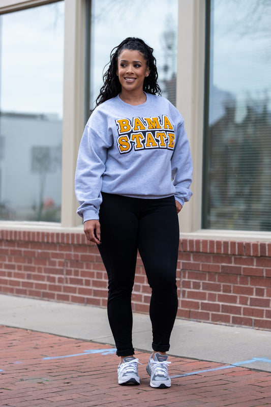 Alabama State, "Bama State" Grey Sweatshirt (Unisex)