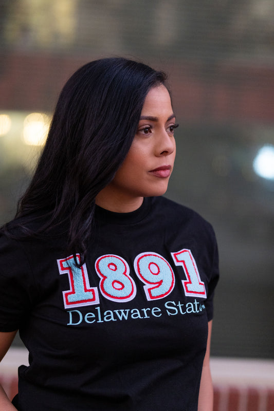 1891 Delaware State Black Tee Shirt (Unisex)