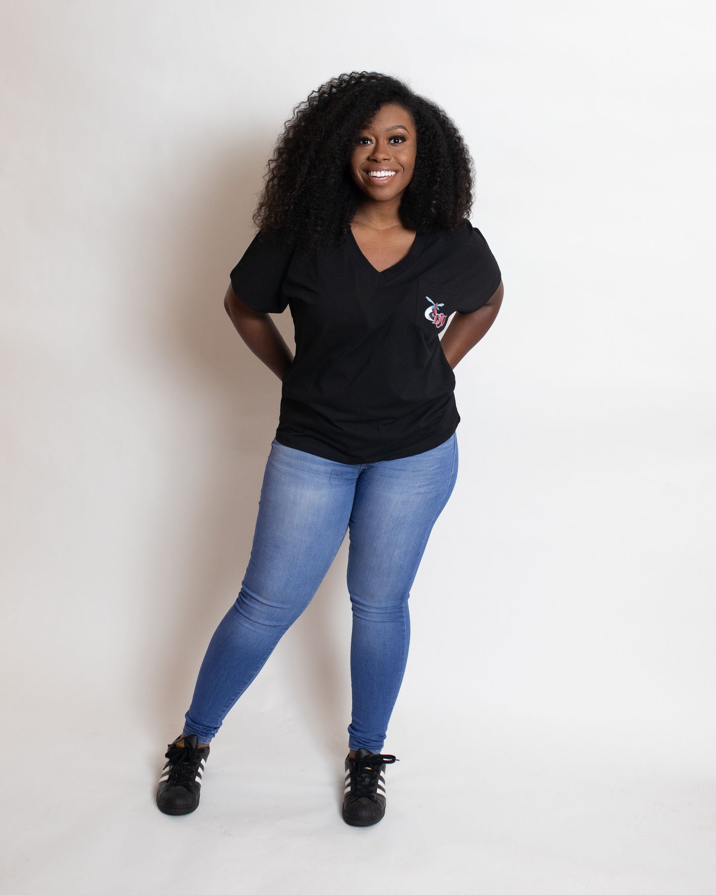 Delaware State Sequin Back Tee Shirt
