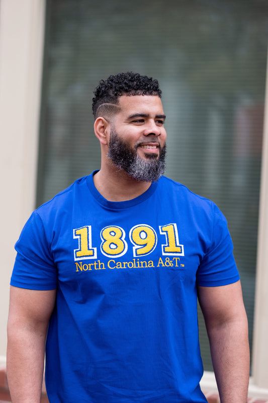 1891 North Carolina A&T Blue Tee Shirt (Unisex)