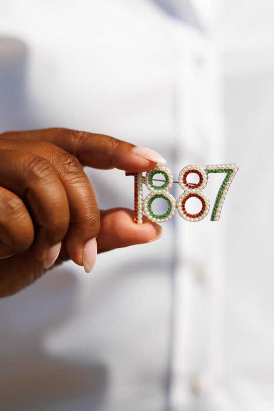 1887 FAMU Crystal Stone Lapel Pin