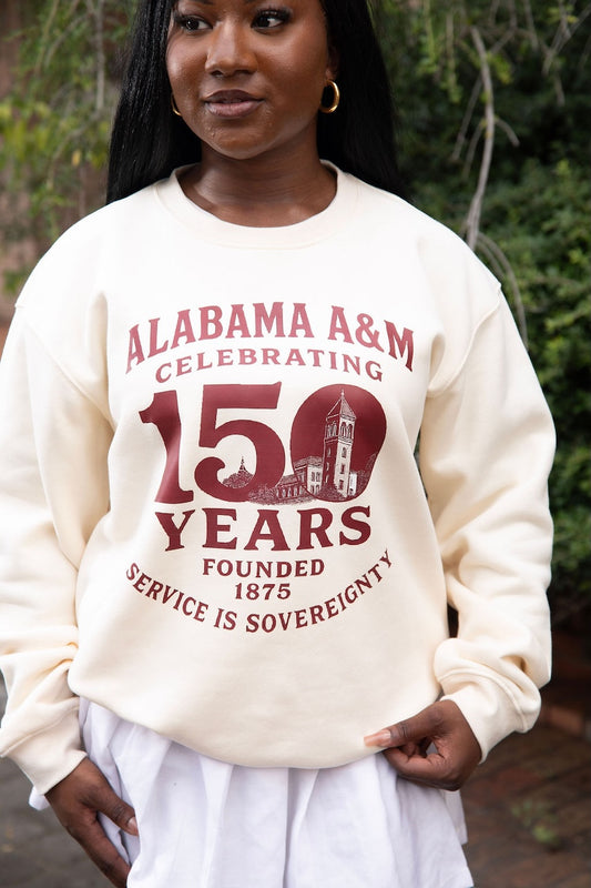150th AAMU Cream Sweatshirt (Unisex)
