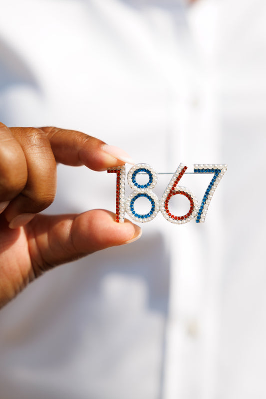 1867 Morgan Crystal Stone Lapel Pin