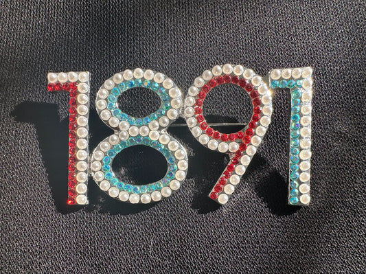 1891 Delaware State Crystal Stone Lapel Pin