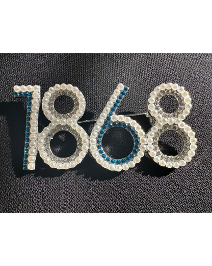 Hampton 1868 Pearl and Crystal Stone Lapel Pin