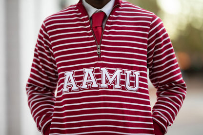Alabama A&M University Striped Zip-Up Sweatshirt (Unisex)
