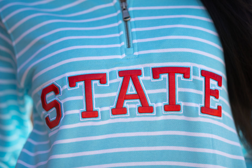 Delaware State University Striped Zip-Up Sweatshirt (Unisex)