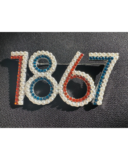 1867 Morgan Crystal Stone Lapel Pin