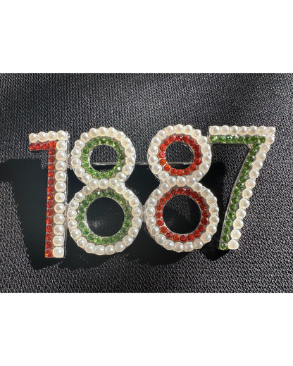 1887 FAMU Crystal Stone Lapel Pin