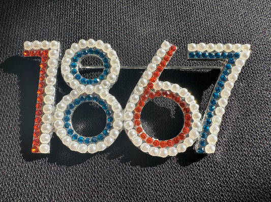 1867 Morgan Crystal Stone Lapel Pin