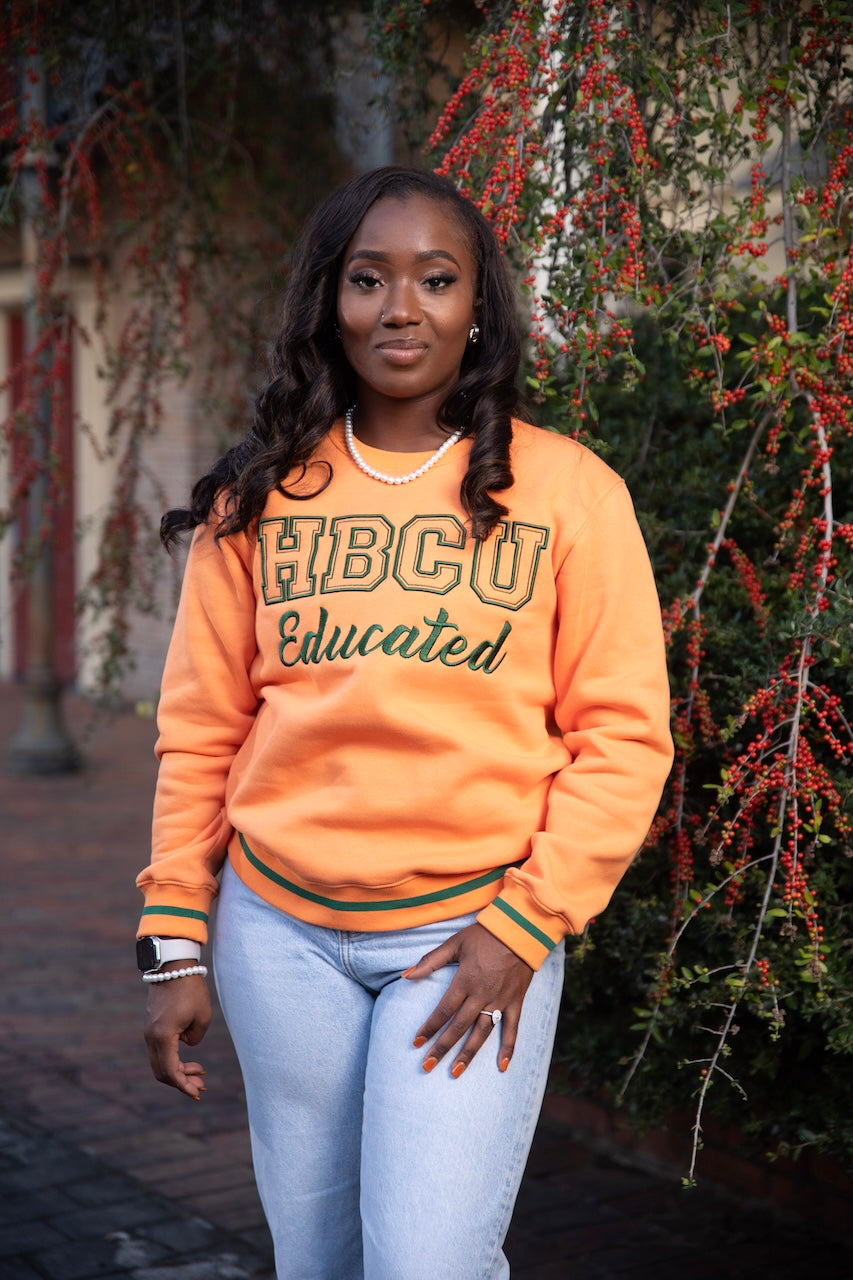 Orange HBCU EDUCATED Sweatshirt (Unisex)