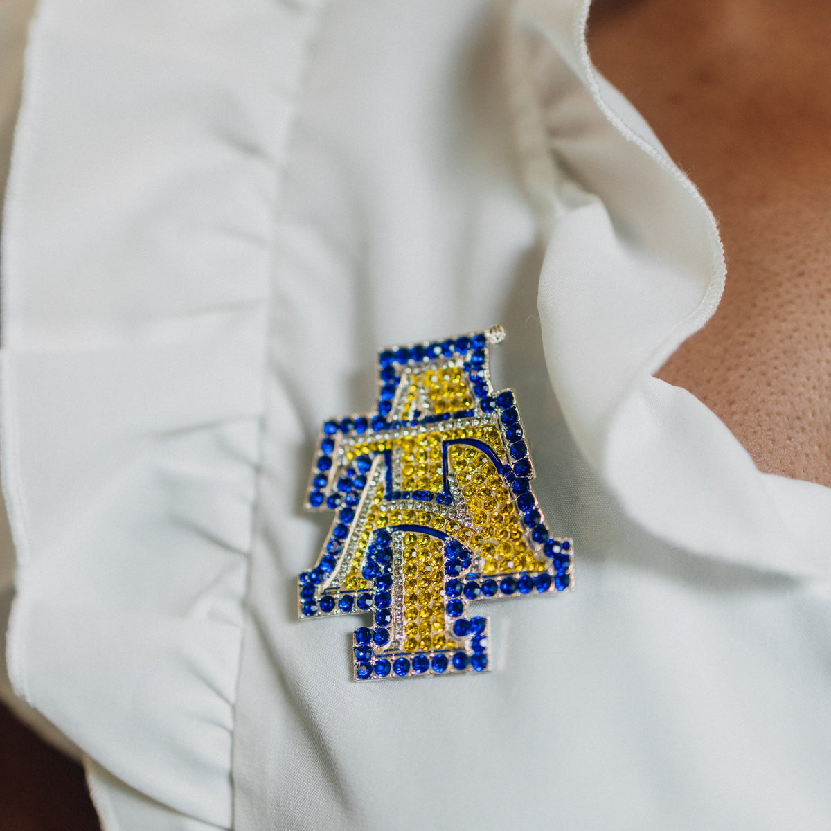 North Carolina A&T Varsity Crystal Stone Lapel Pin