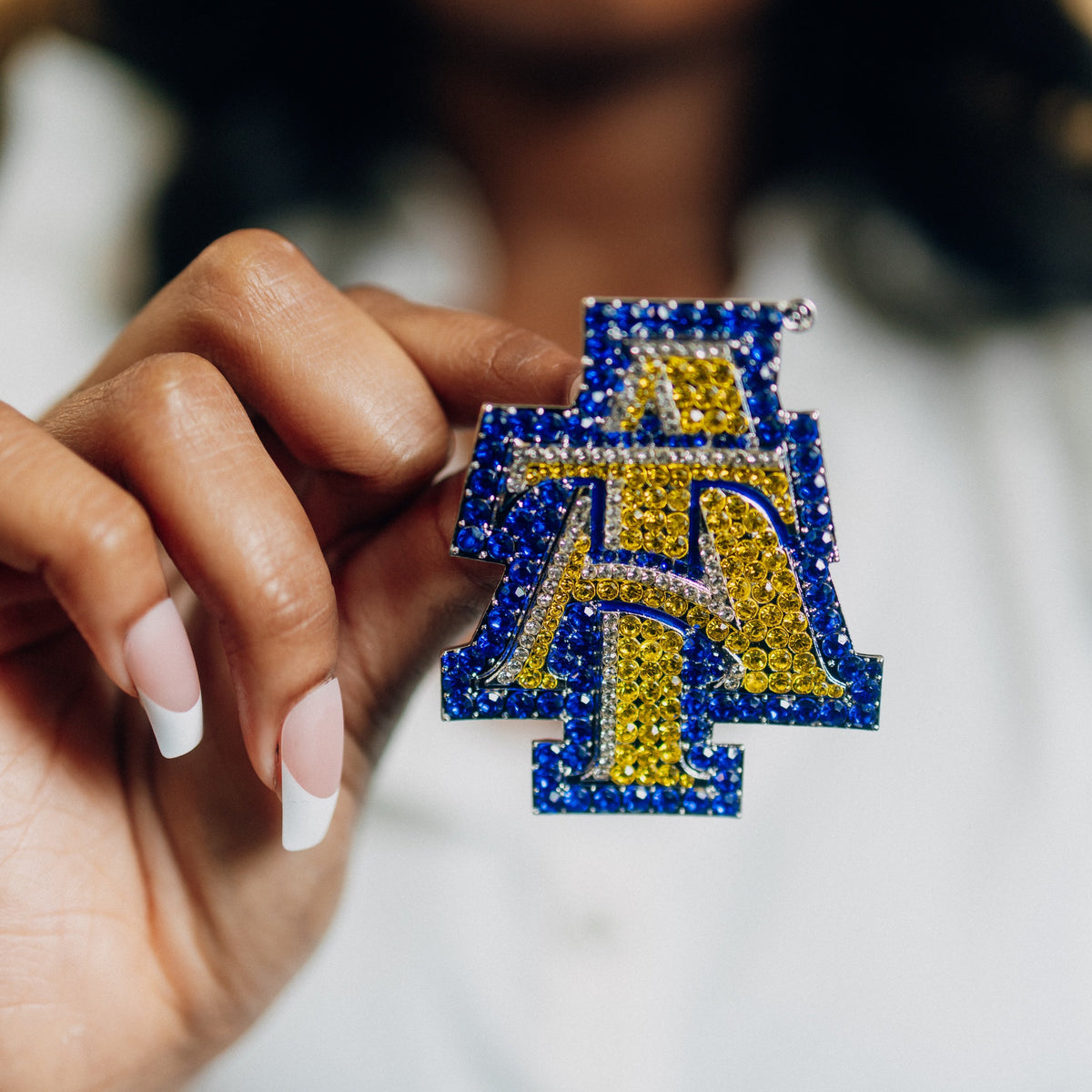 North Carolina A&T Varsity Crystal Stone Lapel Pin