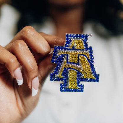 North Carolina A&T Varsity Crystal Stone Lapel Pin