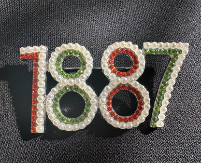 1887 FAMU Crystal Stone Lapel Pin