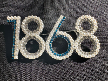 Hampton 1868 Pearl and Crystal Stone Lapel Pin