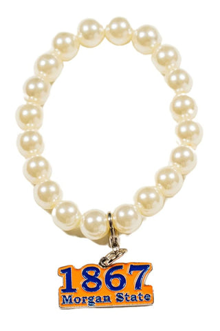 1867 Morgan State Pearl Charm Bracelet