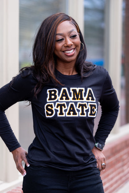 Alabama State "BAMA STATE" Long sleeve Tee (Unisex)