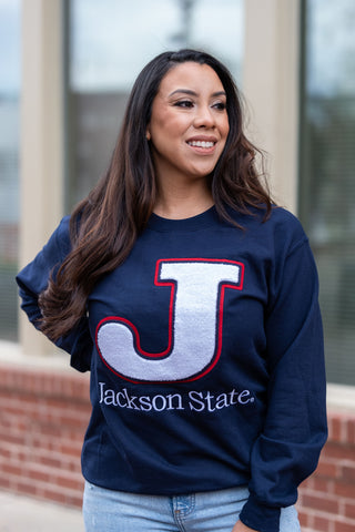 Jackson State University, "J" Blue Sweatshirt (Unisex)