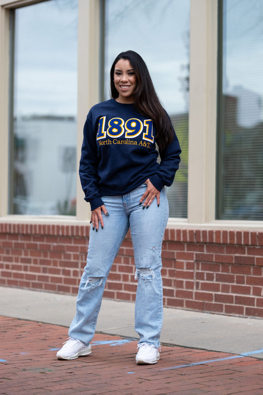 *Limited Edition* 1891 North Carolina A&T Navy Sweatshirt (Unisex)