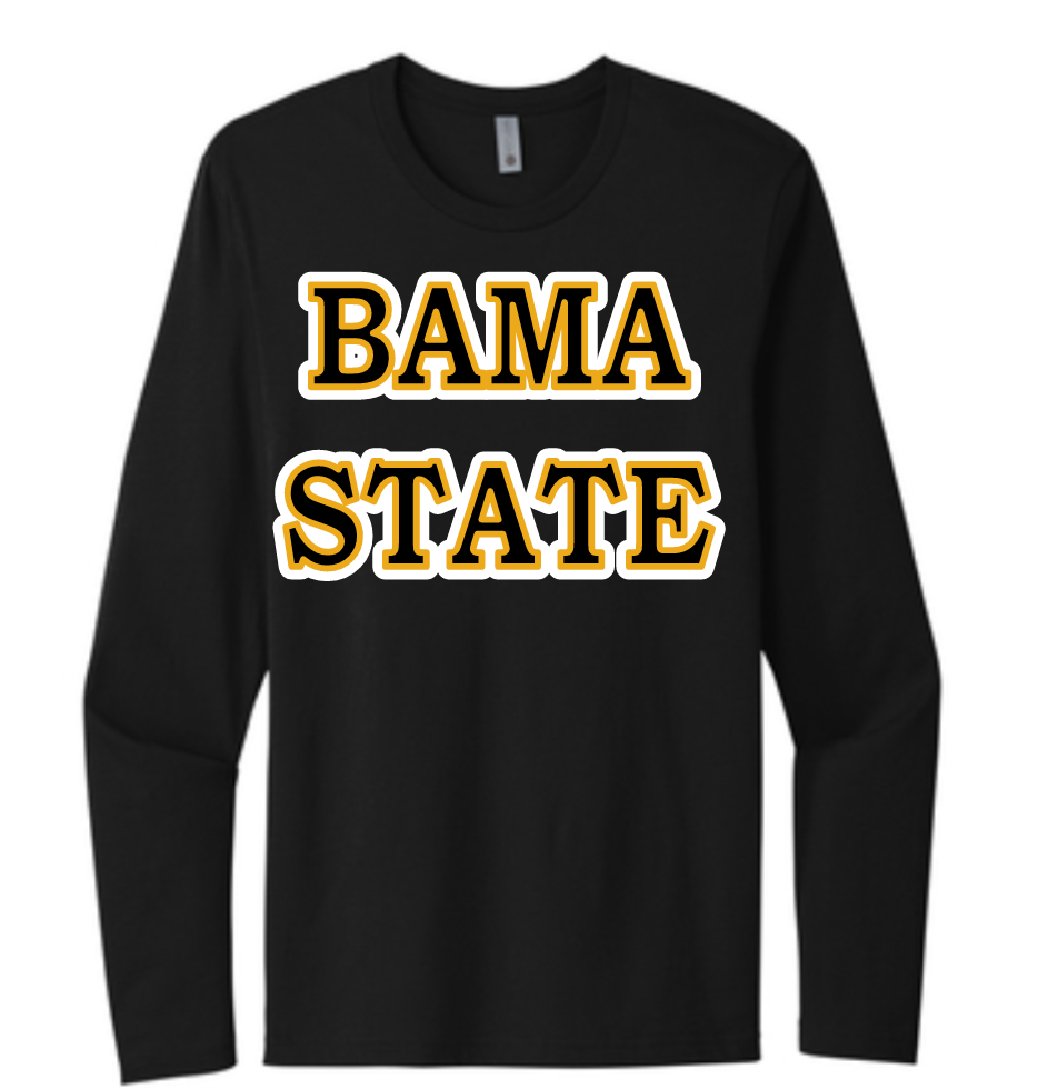 Alabama State "BAMA STATE" Long sleeve Tee (Unisex)