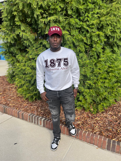 Alabama A&M 1875 White Sweatshirt (Unisex)